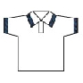 White  Navy cuello rayas